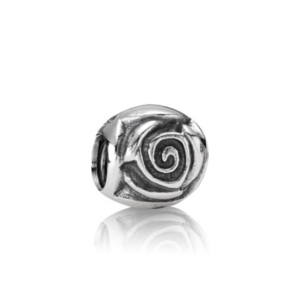 Rose pandora charm, silver